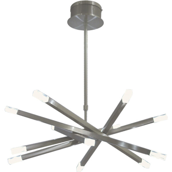 Candeeiro de tecto DORA redondo 12xG4 12V Alt.Reg.xD.71cm Níquel