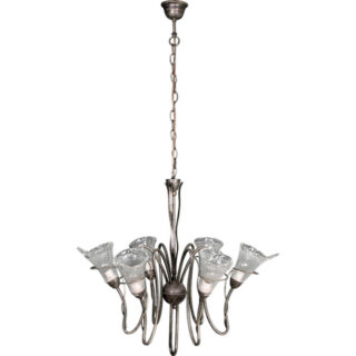 Candeeiro de tecto MARSALA 6xE14 Alt.Reg.xD.68cm metal+vidro cor bronze