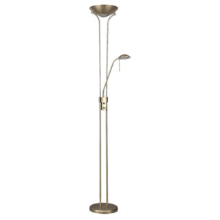 Candeeiro de pé RAGNAR com braço de leitura 30+5W LED 4000K 2700+450lm Alt.180xD.25cm oxidado