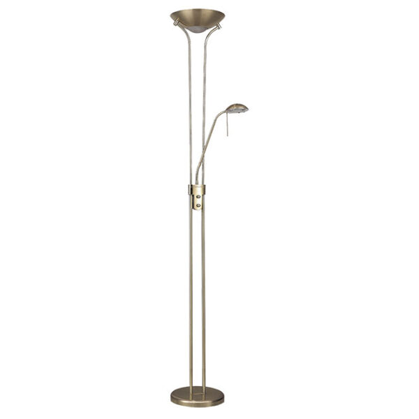 Candeeiro de pé RAGNAR com braço de leitura 30+5W LED 4000K 2700+450lm Alt.180xD.25cm oxidado