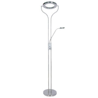 Candeeiro de pé SMEAGOL com braço de leitura 30+5W LED 4000K 1200lm Alt.181xD.28cm níquel