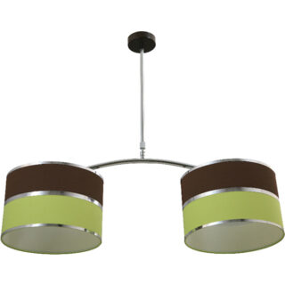 Candeeiro de tecto OLGA 2xE27 C.85xL.30xAlt.Reg.cm Verde/Castanho
