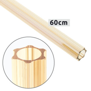 Tubo BOTI canelado de vidro ambar, sem furos D.2,5xAlt.60cm