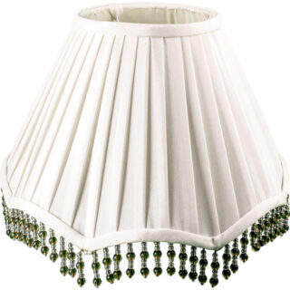 Abat-jour NIGERIANO redondo cónico com missangas, com encaixe E27 Alt.23xD.31cm Bege