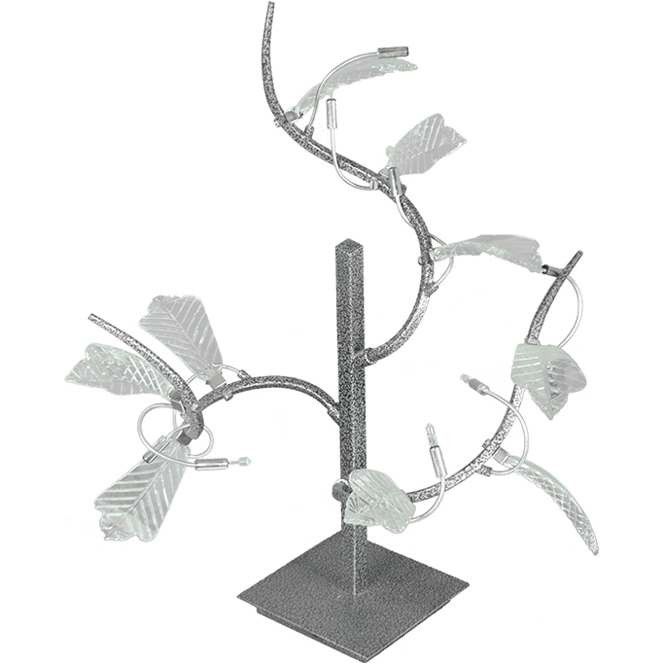 Candeeiro de mesa FOLHAS 9xG4 12V C.55xL.55xAlt.65cm cinzento