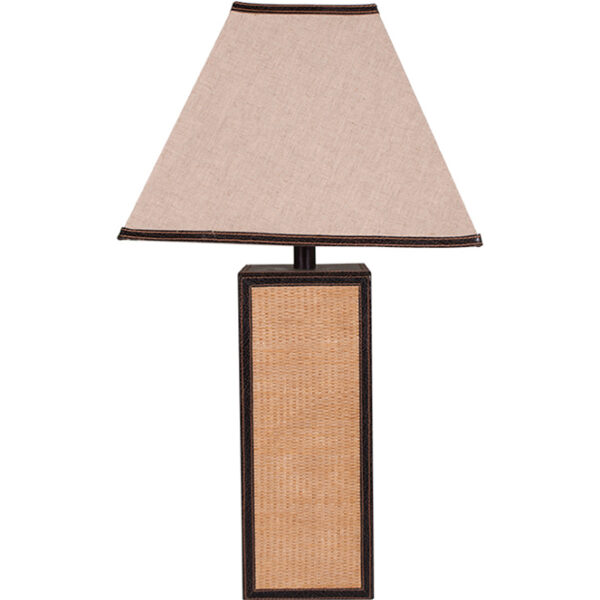 Candeeiro de mesa OTÍLIA quadrado 1xE27 C.36xL.36xAlt.65cm Castanho/Bege