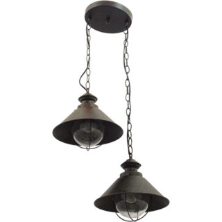 Candeeiro de tecto BOLZANO 2xE27 C.40xL.25xAlt.Reg.cm Castanho