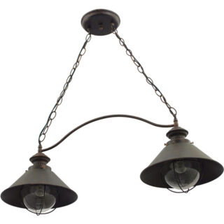 Candeeiro de tecto BOLZANO 2xE27 C.76xL.25xAlt.Reg.cm castanho