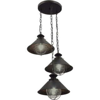 Candeeiro de tecto BOLZANO 3xE27 Alt.Reg.xD.40cm castanho