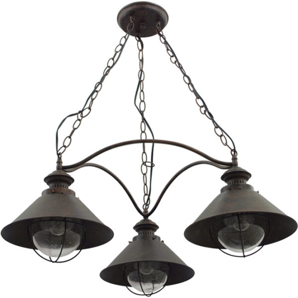 Candeeiro de tecto BOLZANO 3xE27 Alt.Reg.xD.69cm Castanho