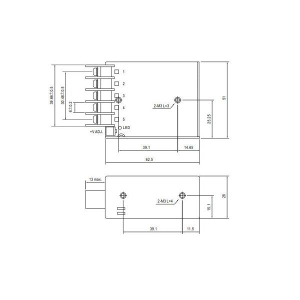 Transformador para fitas LED Mean Well 15W 24VCC RS-15-24 - Image 2