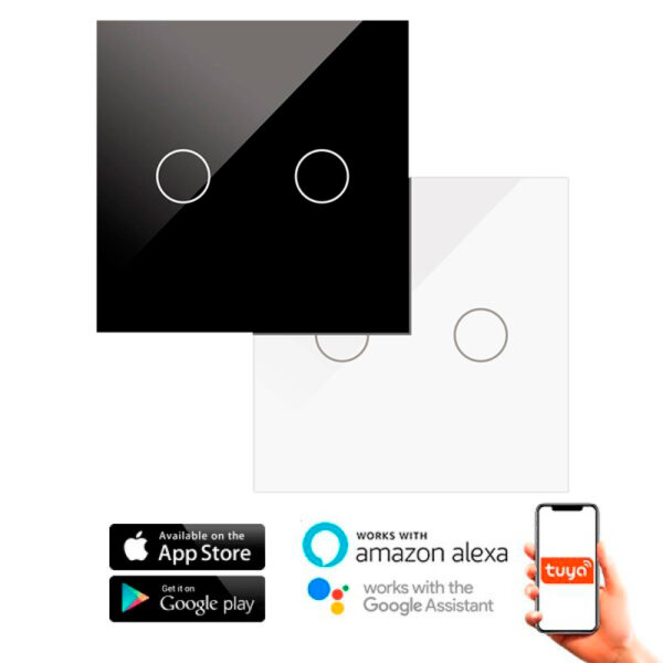 Interruptor Táctil Duplo com WiFi Branco