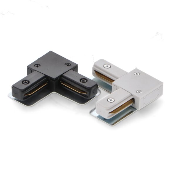 Conector em L Para Calha Monofásica  Preto