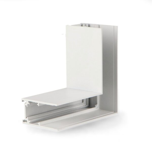 União em L horizontal para calha magnética Serie 20mm - DSC  Branco - Image 3