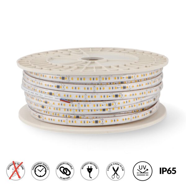 Fita LED 220VCA SMD2835 Bergamo 17W/m IP65 - 50 metros 2700K