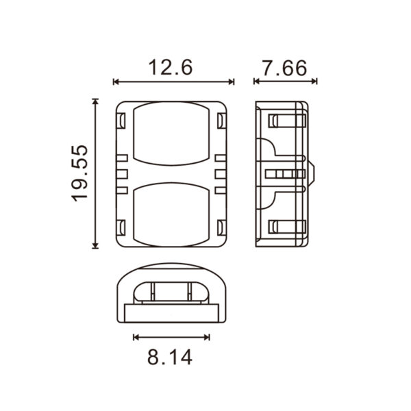 Conector de hipopótamo para faixa de LED IP65 8MM 2PIN - Image 2