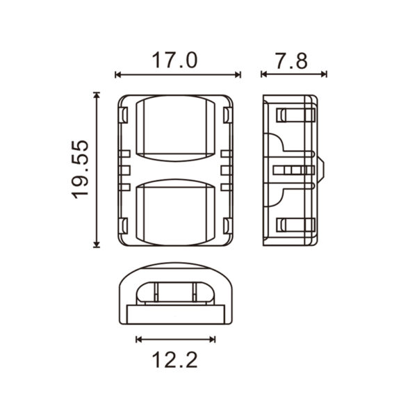 Conector de hipopótamo para faixa de LED IP65 12MM 6PIN - Image 2