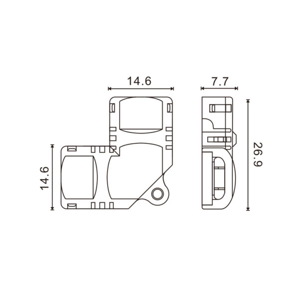 Conector de hipopótamo L para faixa de LED IP65 10MM 4PIN - Image 2
