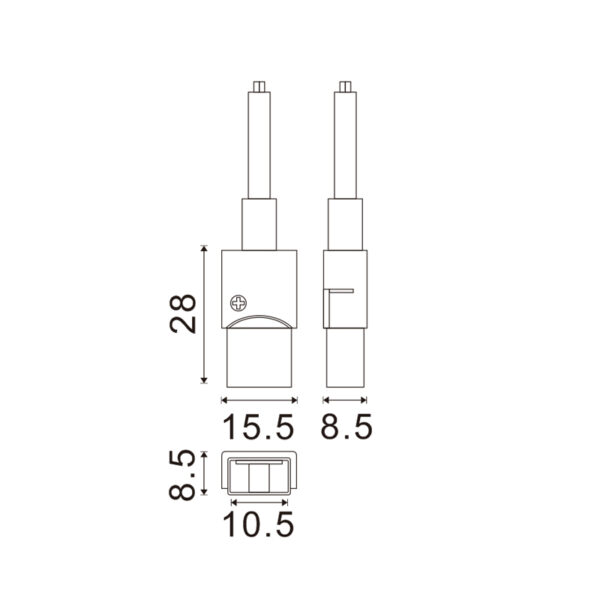 Conector intermediário com cabo para LED Strip IP68 10MM saída 8MM em 2PIN - Image 2