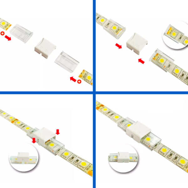 Conector intermediário para LED Strip IP68 12MM saída 10MM em 2PIN - Image 3