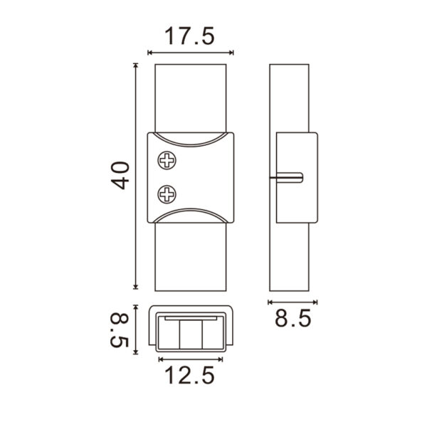 Conector intermediário para LED Strip IP68 12MM saída 10MM em 2PIN - Image 2