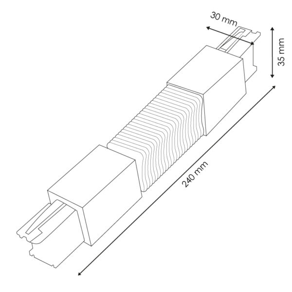 Conector Flexível Preto para Calha Trifásica - Image 2
