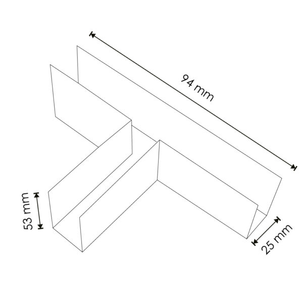 União horizontal T para calha magnético - DSC  Branco - Image 2