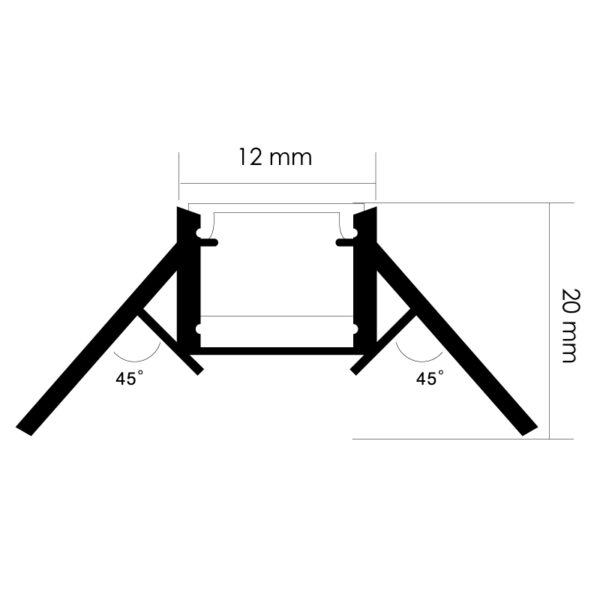 Perfil de aluminio Nisen encastrar Esquina 12/24V 2 metros - Image 2