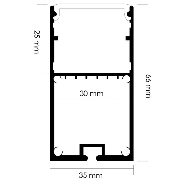 Perfil de aluminio Fint 12/24V 2 metros – Opcional Suspenso - Image 2