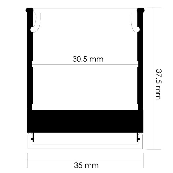 Perfil de aluminio MinLed 2 metros - Image 2