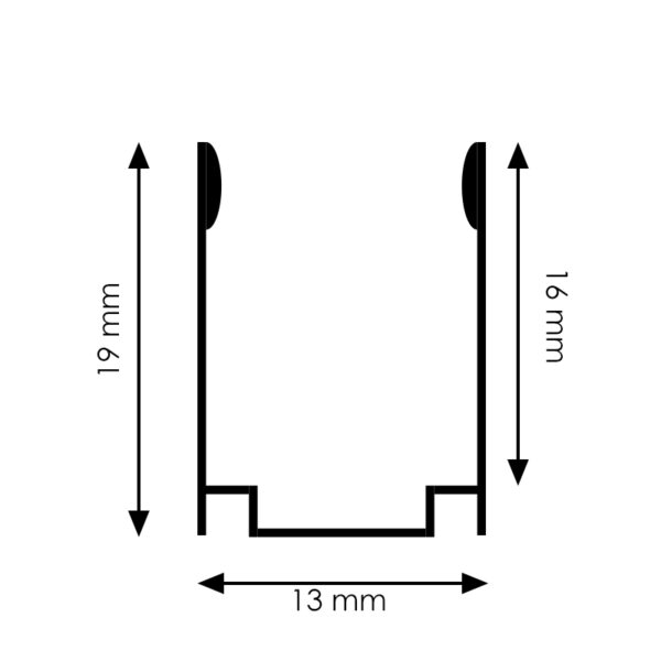 Perfil de aluminio U 2 metro para Neón LED RGB 24V/220V - Image 2