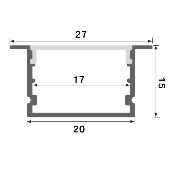Perfil de Alumínio Hev - 2 metros - Image 2