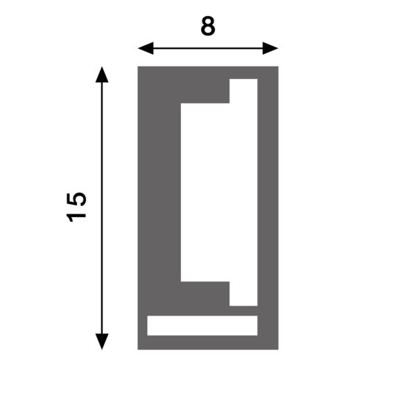 Capa de Silicone Rectangle 15X8 Para Tiras de Led - 20 metros - Image 2