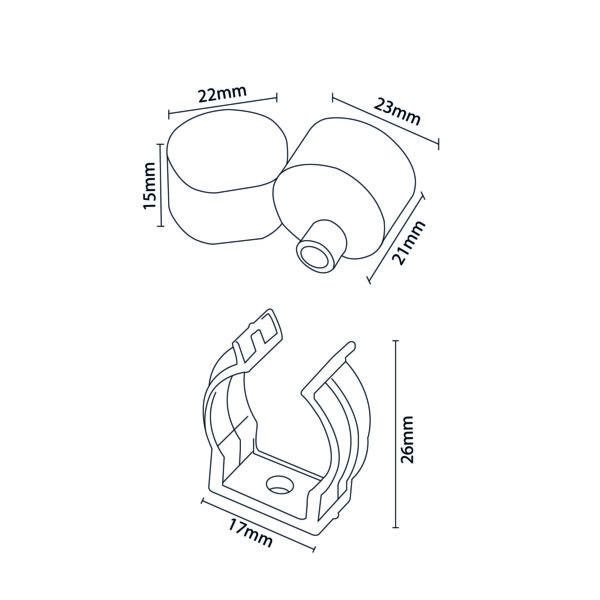 Pack de topos e grampos para Capa de Silicone LM3981 - Image 2