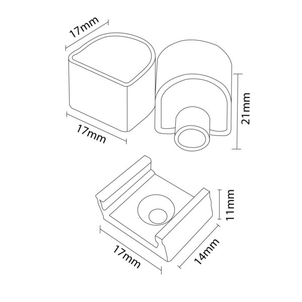 Pack de topos e grampos para Capa de Silicone LM3982 - Image 2
