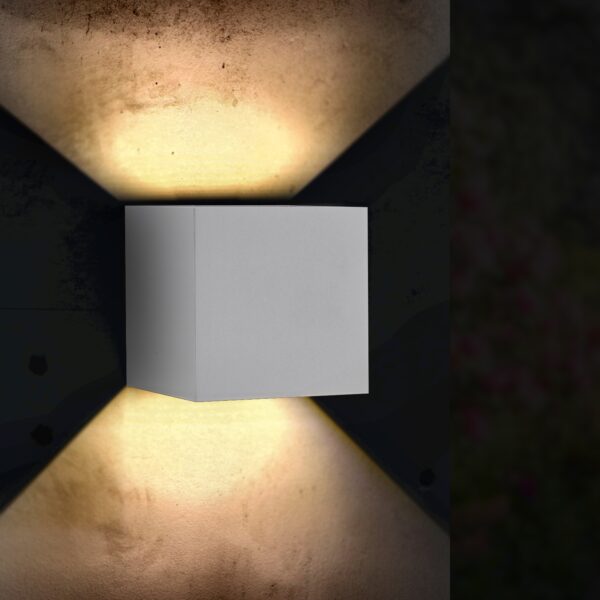Aplique de parede LED branco Cube 12W IP54 CCT - Image 3