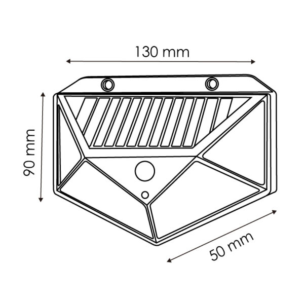 Aplique de parede LED Solar Mustang com Sensor de movimento 4500K - Image 2