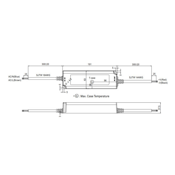 Transformador para fitas LED Mean Well 150W 24VDC IP67 LPV-150-24 - Image 2