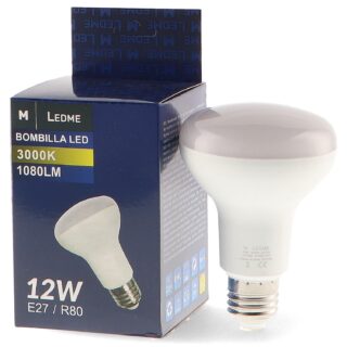 Lâmpada LED E27 R80 12W 3000K