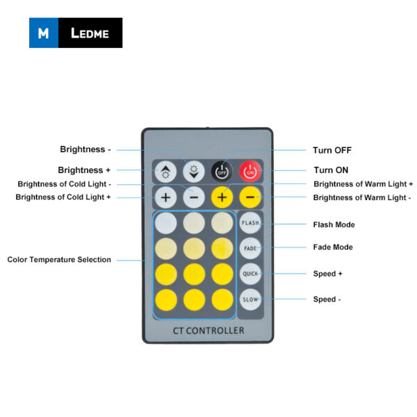Pack Fita LED 12V CC 3535 60L - 3 metros CCT - Image 2