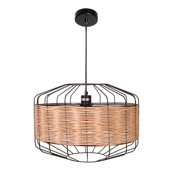 Suspensão SOLANGE 1xE27 Alt.Reg.xD.45cm em Vime