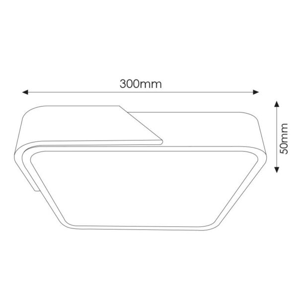 Plafon LED Black Wood Square 24W CCT - Image 2