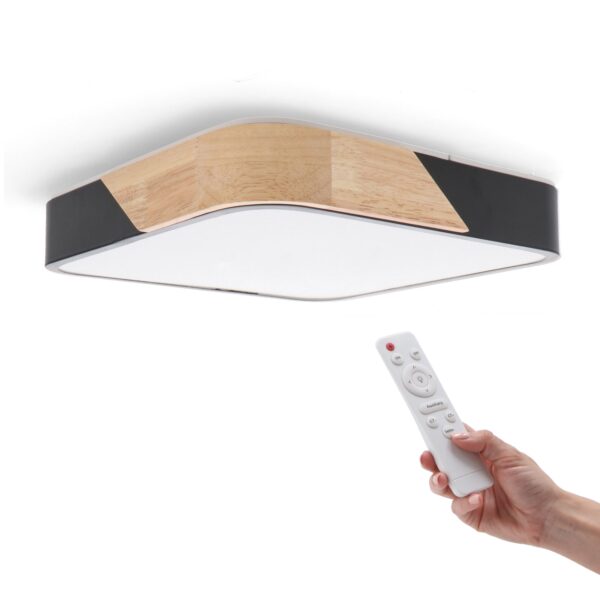 Plafon LED Black Wood Square 24W CCT