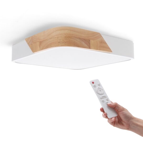 Plafon LED White Wood Square 24W CCT