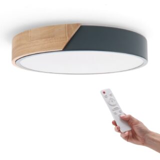 Plafon LED Grey Wood Round 24W CCT