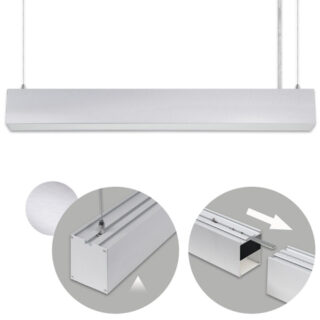 Barra suspensa LINEX B2 120cm 1x40W LED 3200lm 3000K 110° C.118xL.6xAlt.Reg.cm alumínio