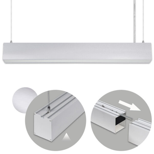 Barra suspensa LINEX B2 120cm 1x40W LED 3200lm 4000K 110° C.118xL.6xAlt.Reg.cm alumínio