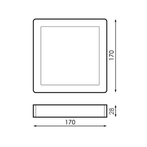 Painel de Superfície Serie Slim Quadrado 12W 3000K - Image 2