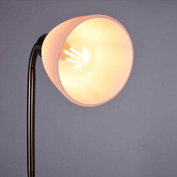 Candeeiro de pé MILANO com braço de leitura 1xE27+1xE14 Alt.178xD.30cm niquel - Image 3