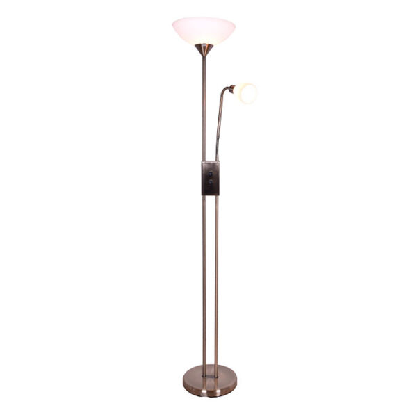 Candeeiro de pé MILANO com braço de leitura 1xE27+1xE14 Alt.178xD.30cm oxidado - Image 2
